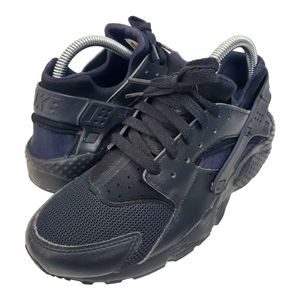 NIKE Shoes AIR HUARACHE RUN Youth Size 6.5 TRIPLE BLACK Running Sneaker